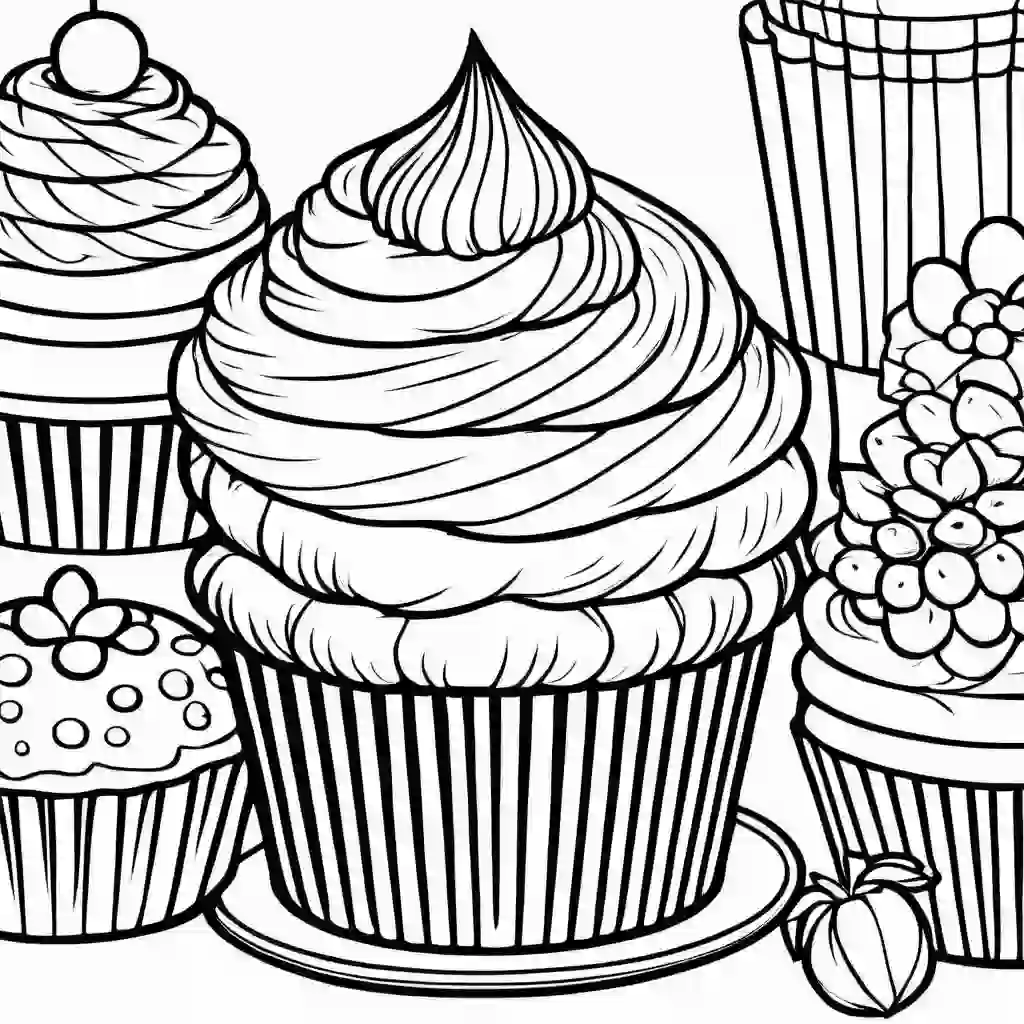Muffins coloring pages